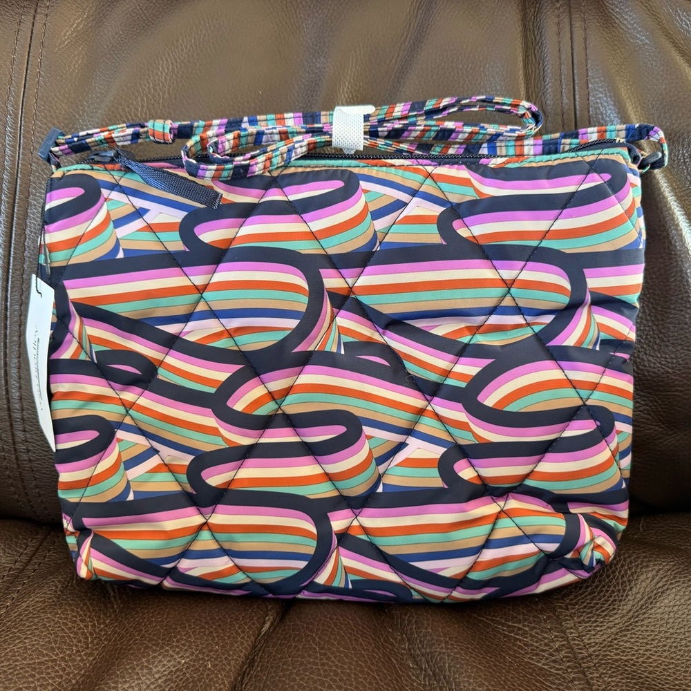 New Vera Bradley Ultralight Large Hipster Retro Ribbons Purse Bag